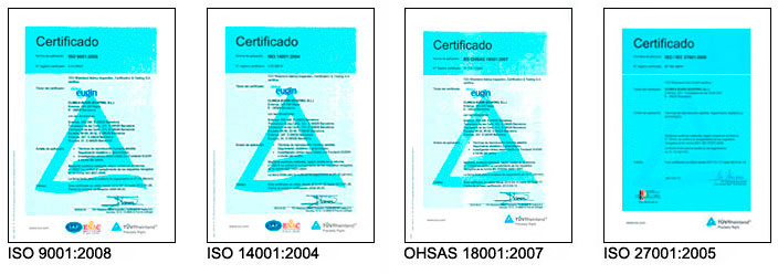 Imagen certificados garantia y calidad