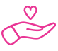 Icono mano con corazón